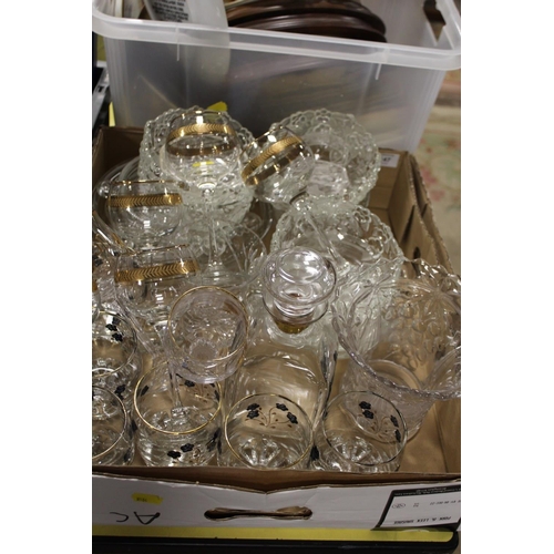 147 - A TRAY OF ASSORTED GLASSWARE