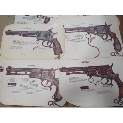 47 - A QUANTITY OF DETAILED DRAWINGS OF HAND GUNS ETC