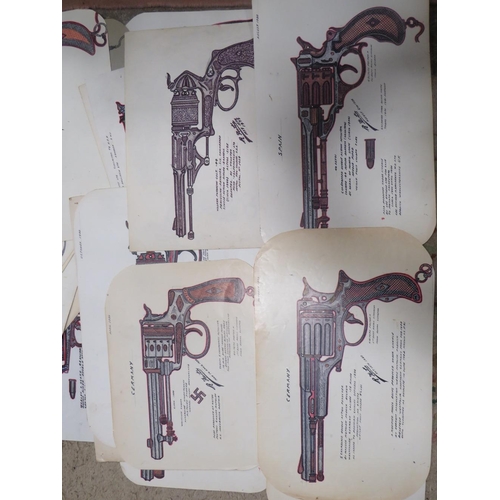 47 - A QUANTITY OF DETAILED DRAWINGS OF HAND GUNS ETC