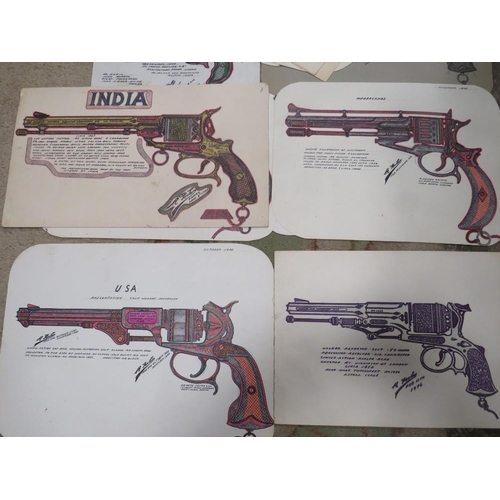 47 - A QUANTITY OF DETAILED DRAWINGS OF HAND GUNS ETC