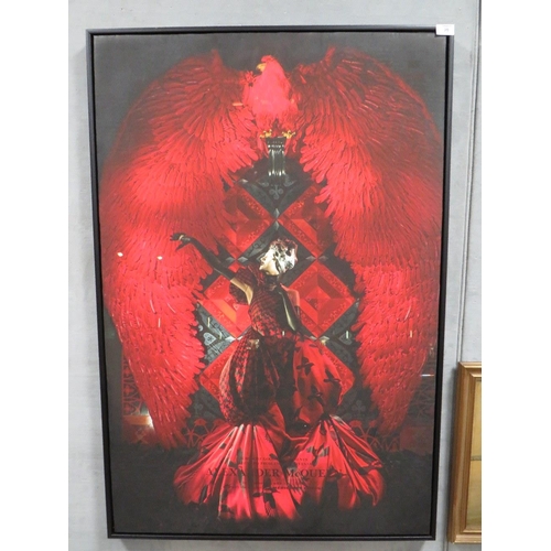 12 - A LARGE ALEXANDER McQUEEN CANVAS PRINT - 113 X 75 CM