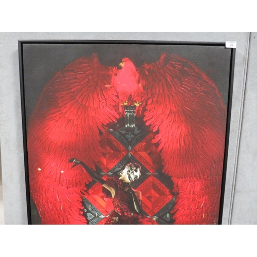 12 - A LARGE ALEXANDER McQUEEN CANVAS PRINT - 113 X 75 CM