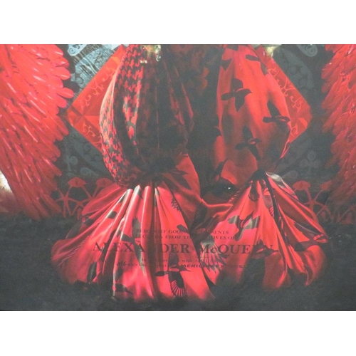 12 - A LARGE ALEXANDER McQUEEN CANVAS PRINT - 113 X 75 CM