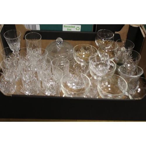 50 - THREE TRAYS OF ASSORTED GLASSWARE TO INC ROYAL BRIERLEY