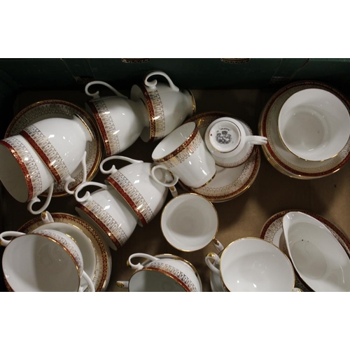 51 - TWO TRAYS OF ROYAL GRAFTON MAJESTIC TEA AND DINNERWARE ETC.