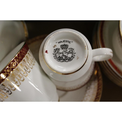 51 - TWO TRAYS OF ROYAL GRAFTON MAJESTIC TEA AND DINNERWARE ETC.