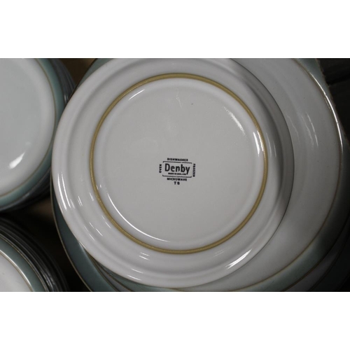 75 - TWO TRAYS OF DENBY TEA AND DINNERWARE