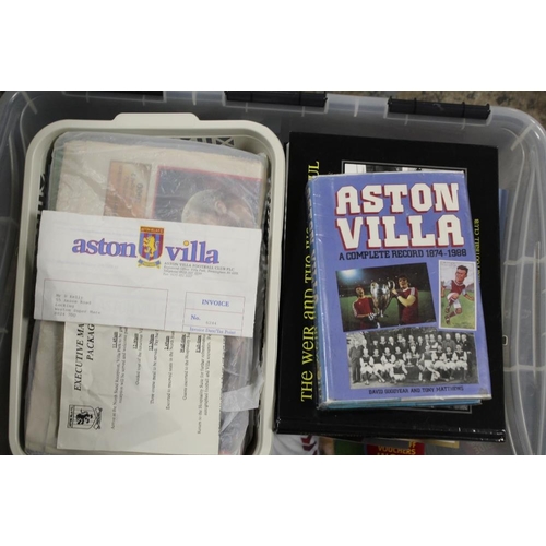 83 - A QUANTITY OF ASTON VILLA MEMORABILIA TO INC PROGRAMMES, HARDBACK BOOKS ETC