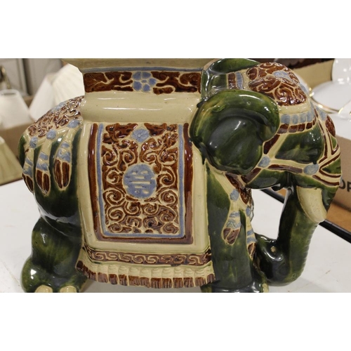 106 - A LARGE CERAMIC ELEPHANT PLANT STAND