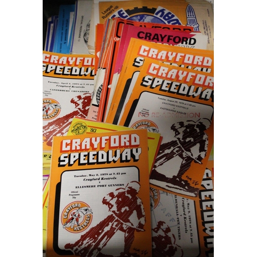 107 - A BOX OF VINTAGE SPEEDWAY PROGRAMMES CIRCA 1970S ETC