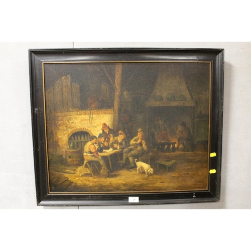 26 - A PAIR OF FRAMED MODERN PICTURES OF 18TH / 19TH CENTURY INTERIOR SCENES