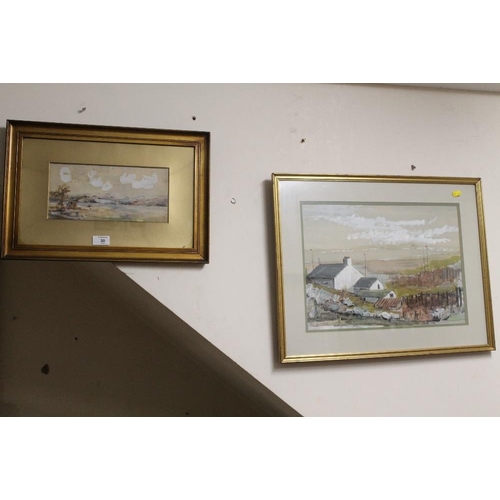 30 - TWO FRAMED AND GLAZED WATERCOLOURS, ONE SIGNED LOWER RIGHT BARSTOW