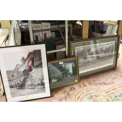 34 - THREE FRAMED AND GLAZED STEAM RAILWAY PICTURES