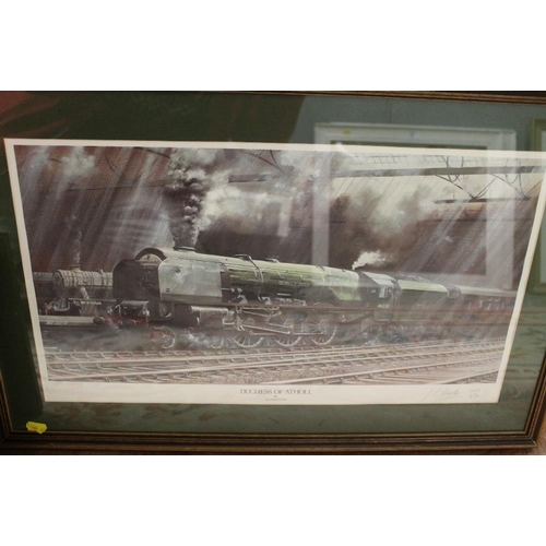 34 - THREE FRAMED AND GLAZED STEAM RAILWAY PICTURES