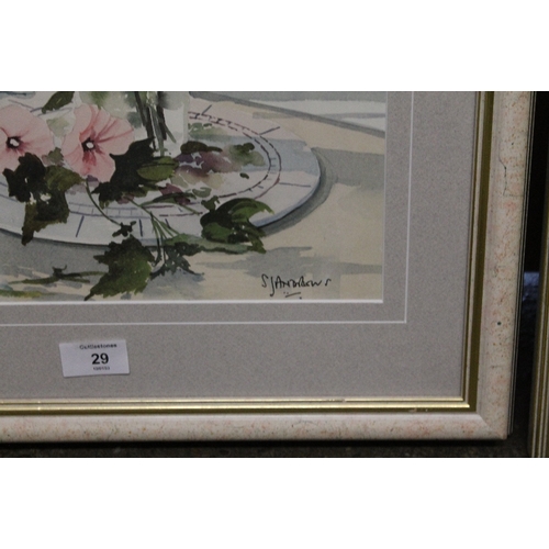 29 - A QUANTITY OF FRAMED AND GLAZED PICTURES AND PRINTS, FRAMES, ETC