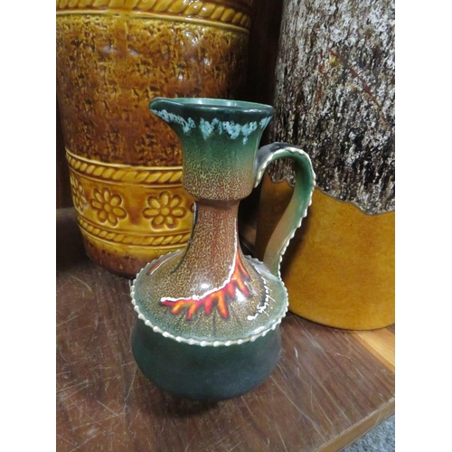 183 - TWO LARGE GERMAN VASES TOGETHER WITH A RETRO ITALIAN JUG (3)