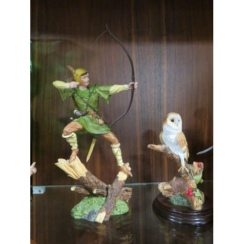 185 - THREE ROYAL DOULTON FIGURES - DICK TURPIN, LONG JOHN SILVER AND ROBIN HOOD, TOGETHER WITH A SELECTIO... 