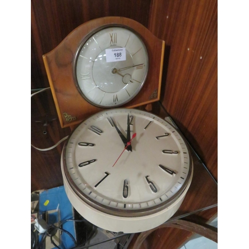 188 - A METAMEC WALL CLOCK TOGETHER WITH A BENTIME MANTLE CLOCK (2)