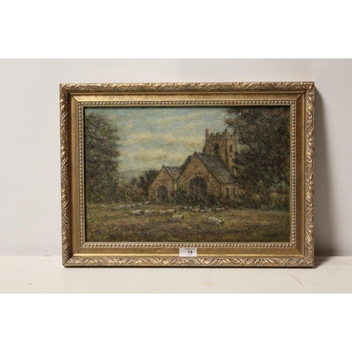 19 - FROM THE FIELDS' OIL ON CANVAS SIGNED H E FOSTER DATED 1974