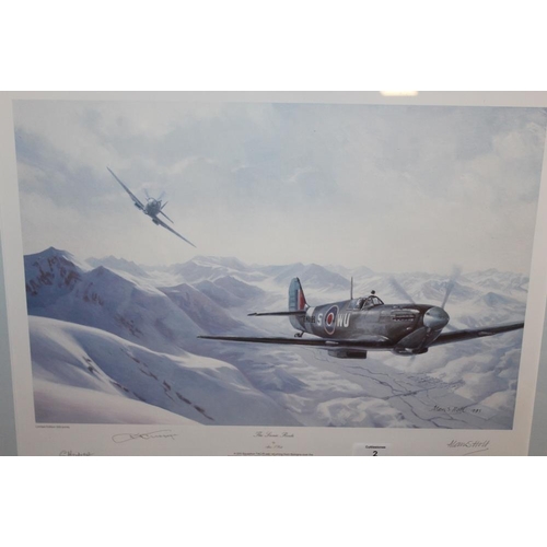 2 - THE SCENIC ROUTE' SIGNED MILITARY PICTURE TOGETHER WITH ASSORTED PICTURES AND PRINTS TO INCLUDE IRIS... 