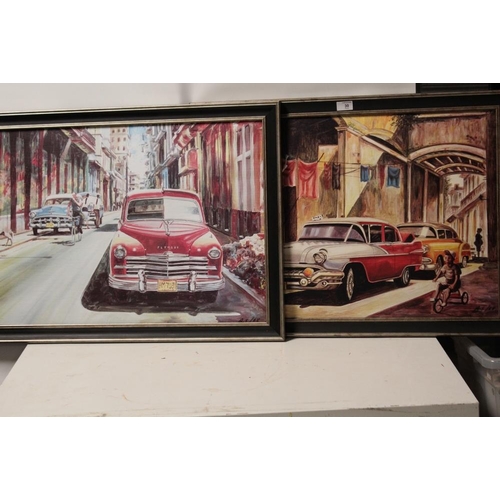 30 - CUBAN SCHOOL 2 LIMITED EDITION PRINTS OF 'CARS IN HAVANA' DATED 08