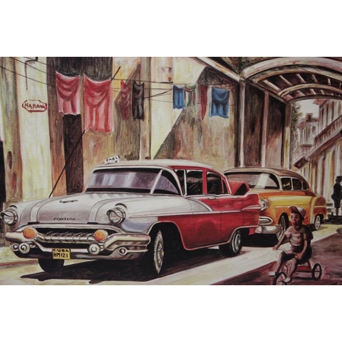 30 - CUBAN SCHOOL 2 LIMITED EDITION PRINTS OF 'CARS IN HAVANA' DATED 08