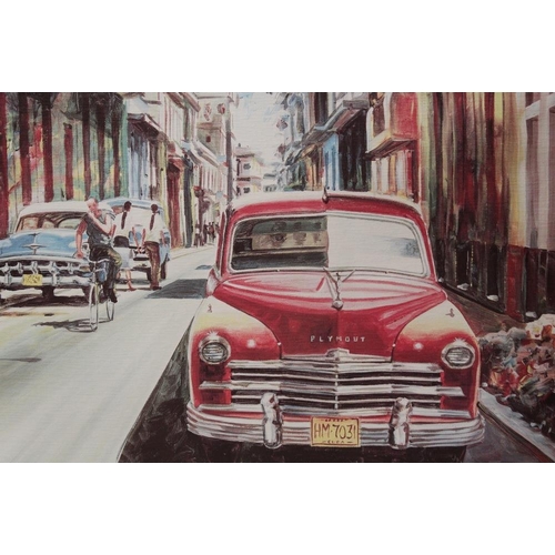 30 - CUBAN SCHOOL 2 LIMITED EDITION PRINTS OF 'CARS IN HAVANA' DATED 08