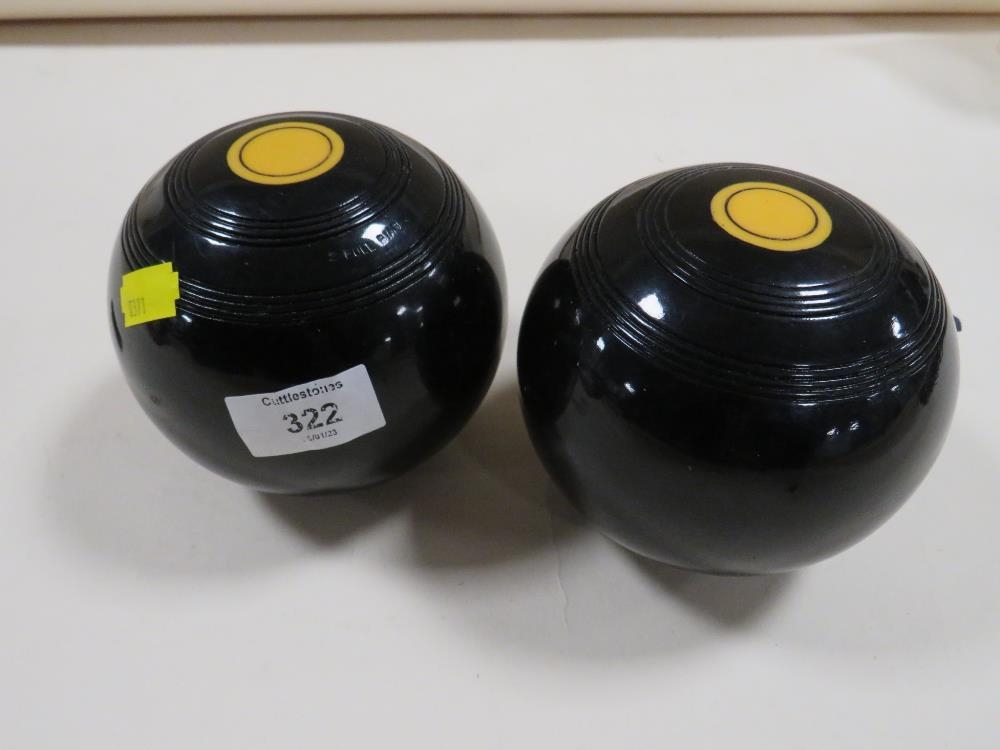 TWO CROWN GREEN BOWLING BALLS