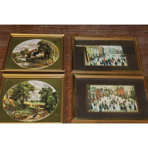 5 - A QUANTITY OF ASSORTED PICTURES AND PRINTS TO INCLUDE WESTMINSTER ABBEY NEEDLEWORK