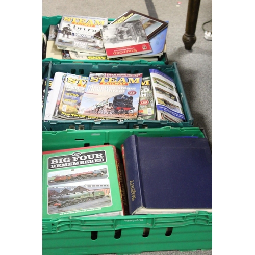 162 - THREE TRAYS OF ASSORTED STEAM RAILWAY AND CRAFT RELATED MAGAZINES ETC