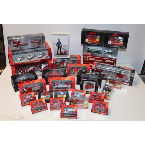 18 - TWENTY EIGHT BOXED SCHUCO EMERGENCY SERVICES VEHICLES,mixed scales, some limited edition