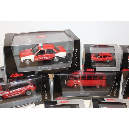 24 - NINETEEN BOXED SCHUCO EMERGENCY SERVICES VEHICLES, mixed 1:43 and 1:87 scale