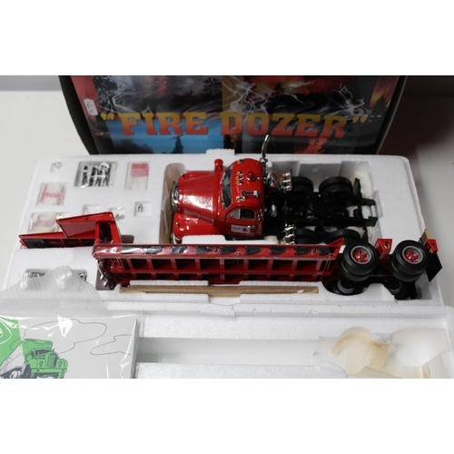 26 - A BOXED FIRST GEAR FORESTRY DIVISION 1960 MACK B61 TRACTOR & TRAILER, together with a boxed First Ge... 