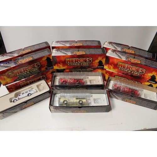 27 - SIXTEEN BOXED CORGI HEROES UNDER FIRE FIRE ENGINES, US53507 x 3, US53508 x 2, US50807 x 2,US50808, U... 