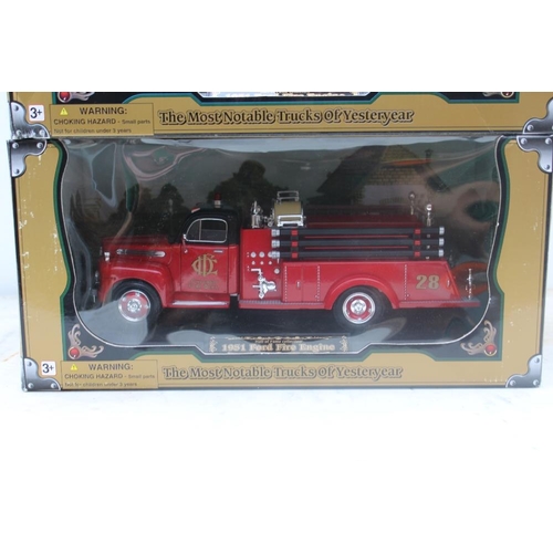 287 - TWO MODEL 1951 FORD FIRE ENGINES BY 'THE MOST NOTEABLE TRUCKS OF YESTERYEAR', 1: 25 scale