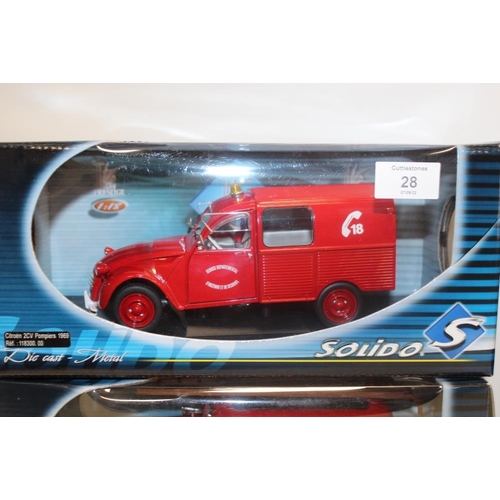 288 - FOUR SOLIDO PRESTIGE RANGE METAL DIE CAST MODEL FIRE DEPARTMENT VEHICLES