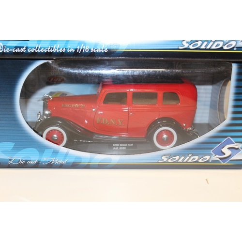 288 - FOUR SOLIDO PRESTIGE RANGE METAL DIE CAST MODEL FIRE DEPARTMENT VEHICLES