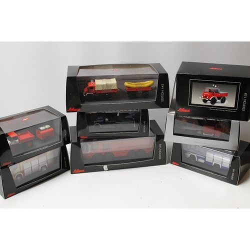 29 - EIGHT BOXED SCHUCO EMERGENCY VEHICLES, mainly 1:43 scale, to include 03266, 07134, 03158, 07136, 001... 