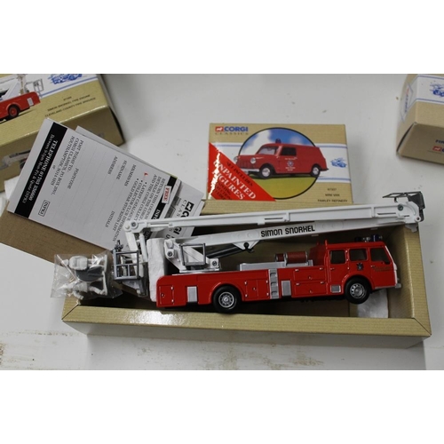 32 - NINE BOXED CORGI FIRE ENGINES / VEHICLES, to include 97399, 97353, 97359, 97361. 98484, 98485, 97353... 