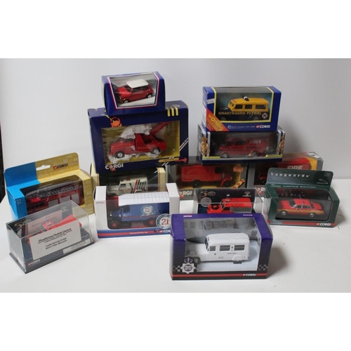 41 - THIRTEEN BOXED CORGI EMERGENCY VEHICLES, to include limited edition Vanguard Jaguar XJ12 VA08614, li... 