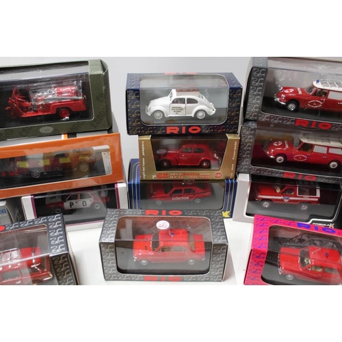 46 - TWENTY TWO BOXED EMERGENCY SERVICES VEHICLES, by IXO (3), Rio (7), Scottoy (4) etc.