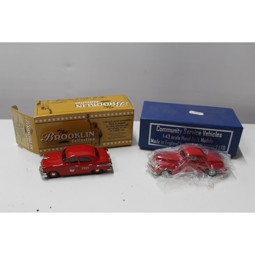 48 - TWO BOXED BROOKLIN COLLECTION MODELS, to include 1941 Chrysler Saratoga Fire chief Car and limited e... 