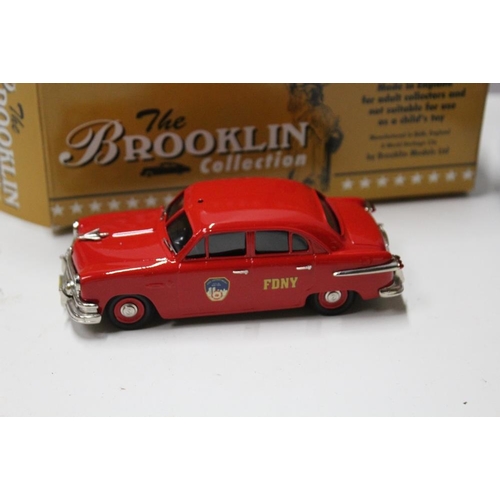 48 - TWO BOXED BROOKLIN COLLECTION MODELS, to include 1941 Chrysler Saratoga Fire chief Car and limited e... 