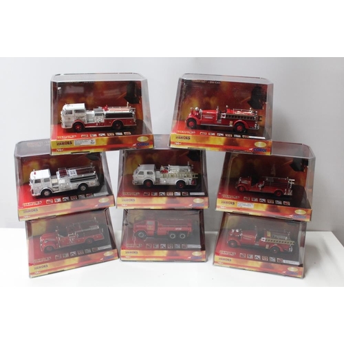 8 - EIGHT BOXED CORGI HEROES UNDER FIRE FIRE ENGINES, to include US53003, US52606, US53103, US53205, US5... 