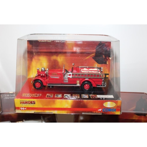 8 - EIGHT BOXED CORGI HEROES UNDER FIRE FIRE ENGINES, to include US53003, US52606, US53103, US53205, US5... 