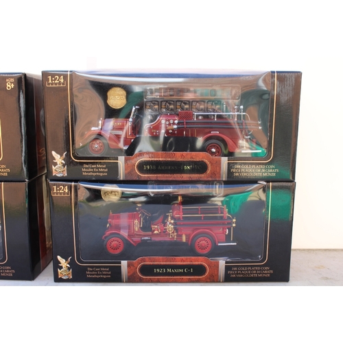 281 - FOUR ROAD SIGNATURE SERIES 1920s, 1930s MODEL FIRE ENGINES, 1:24 scale die cast models (4)