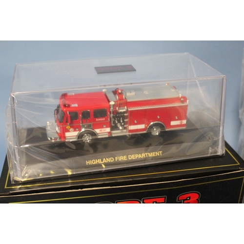 66 - FOUR CODE THREE COLLECTABLES FIRE ENGINES, all limited edition, all 1:64 scale - 12141, 12836, 12749... 