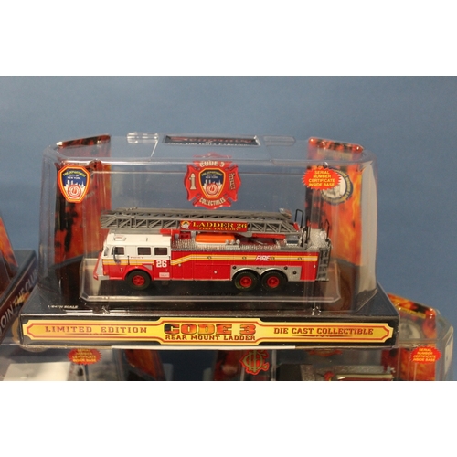 67 - EIGHT CODE 3 EMERGENCY SERVICE VEHICLES, all limited edition, 12104, 12720, 12658, 12316, 12057, 127... 