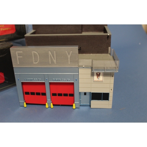 68 - CODE 3 COLLECTABLES FDNY FIRE HOUSE, 1:64 scale, limited edition, together with two Code 3 collectib... 