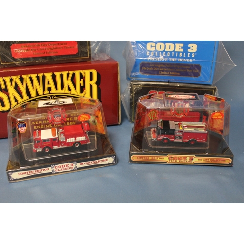 90 - SIX BOXED CODE 3 COLLECTIBLES EMERGENCY SERVICES VEHICLES, to include Detroit, Jacksonville and NYFD... 